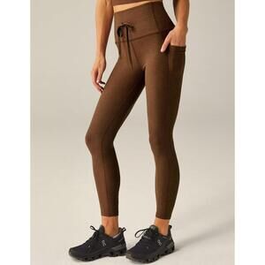 Beyond Yoga Leggings Womens XS Brown High Waist Drawstring Pockets Ankle Yoga